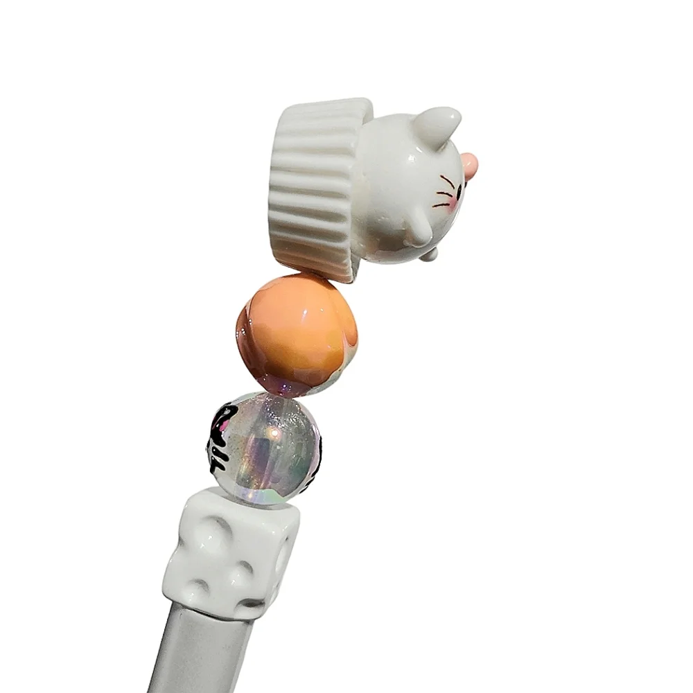 Hello Kitty Cupcake Beaded Ballpoint Twist Pen White Topper